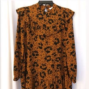 Topshop Ruffle Long Sleeve Minidress